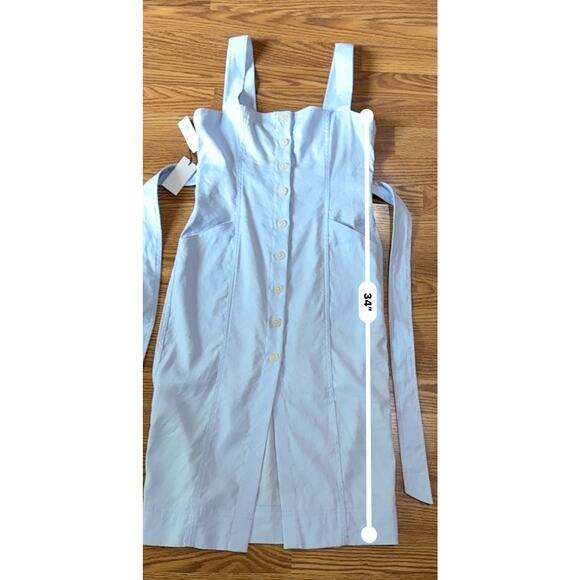 Aritzia Babaton baby blue Kofi Belted Button-Front Dress size 4 / small - Picture 7 of 12